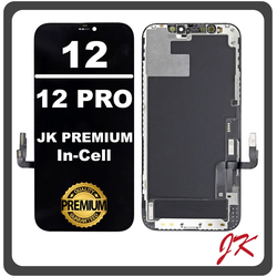 HQ OEM &Sigma;&upsilon;&mu;&beta;&alpha;&tau;ό &Gamma;&iota;&alpha; Apple iPhone 12, iPhone12 (A2403, A2172) iPhone 12 Pro, iPhone 12Pro (A2407, A2341) JK Premium In-Cell LCD Display Screen Assembly &Omicron;&theta;ό&nu;&eta; + Touch Screen Digitizer &Mu;&eta;&chi;&alpha;&nu;&iota;&sigma;&mu;ό&sigmaf; &Alpha;&phi;ή&sigmaf; Black &Mu;&alpha;ύ&rho;&omicron; (Premium A+)