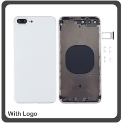 ​OEM HQ Apple Iphone 8 Plus Back Battery Cover Middle Frame- Housing &Kappa;&alpha;&pi;ά&kappa;&iota; &Mu;&pi;&alpha;&tau;&alpha;&rho;ί&alpha;&sigmaf;- &Sigma;&alpha;&sigma;ί + &Pi;&lambda;&alpha;&iota;&nu;ά &pi;&lambda;ή&kappa;&tau;&rho;&alpha; Side Keys + &Theta;ή&kappa;&eta; &Kappa;ά&rho;&tau;&alpha;&sigmaf; Sim Holder White