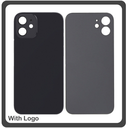 HQ OEM &Sigma;&upsilon;&mu;&beta;&alpha;&tau;ό &Gamma;&iota;&alpha; Apple iPhone 12 Mini, iPhone 12Mini (A2399, A2176, A2398) Rear Back Battery Cover with Camera Big Hole &Pi;ί&sigma;&omega; &Kappa;ά&lambda;&upsilon;&mu;&mu;&alpha; &Pi;&lambda;ά&tau;&eta; &Kappa;&alpha;&pi;ά&kappa;&iota; &Mu;&pi;&alpha;&tau;&alpha;&rho;ί&alpha;&sigmaf; Black &Mu;&alpha;ύ&rho;&omicron; (Premium A+​)