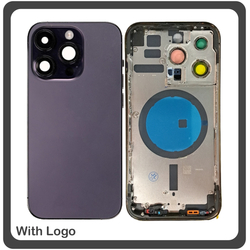 HQ OEM &Sigma;&upsilon;&mu;&beta;&alpha;&tau;ό &Mu;&epsilon; Apple iPhone 14 Pro (A2890), Rear Back Battery Cover Middle Frame- Housing &Pi;ί&sigma;&omega; &Kappa;ά&lambda;&upsilon;&mu;&mu;&alpha; &Kappa;&alpha;&pi;ά&kappa;&iota; &Pi;&lambda;ά&tau;&eta; &Mu;&pi;&alpha;&tau;&alpha;&rho;ί&alpha;&sigmaf; - &Sigma;&alpha;&sigma;ί + Camera Lens &Tau;&zeta;&alpha;&mu;ά&kappa;&iota; &Kappa;ά&mu;&epsilon;&rho;&alpha;&sigmaf; + Side Keys &Pi;&lambda;&alpha;&iota;&nu;ά &pi;&lambda;ή&kappa;&tau;&rho;&alpha;  + Sim Tray &Theta;ή&kappa;&eta; &Kappa;ά&rho;&tau;&alpha;&sigmaf; Deep Purple &Mu;&omega;&beta; (Premium A+)