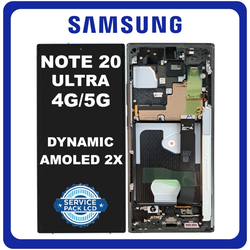 Original Samsung Galaxy Note20 Ultra 4G (SM-N985B), Note20 Ultra 5G (SM-N986B), Dynamic AMOLED 2X LCD Display Screen Assembly &Omicron;&theta;ό&nu;&eta; + Touch Screen Digitizer &Mu;&eta;&chi;&alpha;&nu;&iota;&sigma;&mu;ό&sigmaf; &Alpha;&phi;ή&sigmaf; + Frame Bezel &Pi;&lambda;&alpha;ί&sigma;&iota;&omicron; &Sigma;&alpha;&sigma;ί Mystic Black &Mu;&alpha;ύ&rho;&omicron; No Camera GH82-31458A (Servive Pack By Samsung)