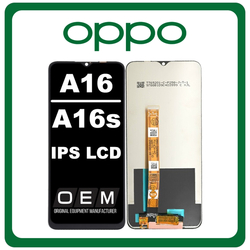 HQ OEM &Sigma;&upsilon;&mu;&beta;&alpha;&tau;ό &Gamma;&iota;&alpha; Oppo A16 (CPH2269), Oppo A16s (CPH2271) IPS LCD Display Screen Assembly &Omicron;&theta;ό&nu;&eta; + Touch Screen Digitizer &Mu;&eta;&chi;&alpha;&nu;&iota;&sigma;&mu;ό&sigmaf; &Alpha;&phi;ή&sigmaf; Black &Mu;&alpha;ύ&rho;&omicron; (Premium A+)