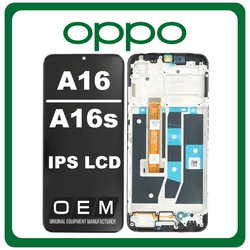 HQ OEM &Sigma;&upsilon;&mu;&beta;&alpha;&tau;ό &Gamma;&iota;&alpha; Oppo A16 (CPH2269), Oppo A16s (CPH2271) IPS LCD Display Screen Assembly &Omicron;&theta;ό&nu;&eta; + Touch Screen Digitizer &Mu;&eta;&chi;&alpha;&nu;&iota;&sigma;&mu;ό&sigmaf; &Alpha;&phi;ή&sigmaf; + Frame Bezel &Pi;&lambda;&alpha;ί&sigma;&iota;&omicron; &Sigma;&alpha;&sigma;ί Black &Mu;&alpha;ύ&rho;&omicron; (Premium A+)