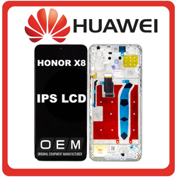 HQ OEM &Sigma;&upsilon;&mu;&beta;&alpha;&tau;ό &Mu;&epsilon; Huawei Honor X8 (TFY-LX1, TFY-LX2) IPS LCD Display Screen Assembly &Omicron;&theta;ό&nu;&eta; + Touch Screen Digitizer &Mu;&eta;&chi;&alpha;&nu;&iota;&sigma;&mu;ό&sigmaf; &Alpha;&phi;ή&sigmaf; + Frame Bezel &Pi;&lambda;&alpha;ί&sigma;&iota;&omicron; &Sigma;&alpha;&sigma;ί Titanium Silver &Alpha;&sigma;&eta;&mu;ί (Premium A+)