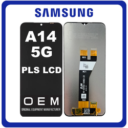 HQ OEM &Sigma;&upsilon;&mu;&beta;&alpha;&tau;ό &Mu;&epsilon; Samsung Galaxy A14 5G (SM-A146P) PLS LCD Display Screen Assembly &Omicron;&theta;ό&nu;&eta; + Touch Screen Digitizer &Mu;&eta;&chi;&alpha;&nu;&iota;&sigma;&mu;ό&sigmaf; &Alpha;&phi;ή&sigmaf; Black &Mu;&alpha;ύ&rho;&omicron; (Premium A+)