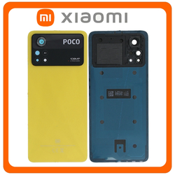 HQ OEM &Sigma;&upsilon;&mu;&beta;&alpha;&tau;ό &Mu;&epsilon; Xiaomi Poco X4 Pro 5G, Poco X4Pro (2201116PG) Rear Back Battery Cover + Camera Lens &Pi;ί&sigma;&omega; &Kappa;&alpha;&pi;ά&kappa;&iota; &Pi;&lambda;ά&tau;&eta; &Mu;&pi;&alpha;&tau;&alpha;&rho;ί&alpha;&sigmaf; + &Tau;&zeta;&alpha;&mu;ά&kappa;&iota; &Kappa;ά&mu;&epsilon;&rho;&alpha;&sigmaf; Poco Yellow &Kappa;ί&tau;&rho;&iota;&nu;&omicron; (Premium A+​)