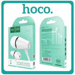 Hoco M34 In-ear Handsfree με Βύσμα 3.5mm White Λευκό