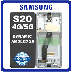 &Gamma;&nu;ή&sigma;&iota;&alpha; Original Samsung Galaxy S20 4G (SM-G980), S20 5G (SM-G981) Dynamic AMOLED 2X LCD Display Assembly Screen &Omicron;&theta;ό&nu;&eta; + Touch Screen Digitizer &Mu;&eta;&chi;&alpha;&nu;&iota;&sigma;&mu;ό&sigmaf; &Alpha;&phi;ή&sigmaf; + Frame Bezel &Pi;&lambda;&alpha;ί&sigma;&iota;&omicron; Cosmic Grey &Mu;&alpha;ύ&rho;&omicron; GH82-31432A No Camera (Service Pack By Samsung)