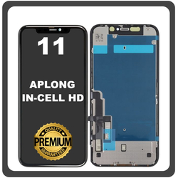 HQ OEM &Sigma;&upsilon;&mu;&beta;&alpha;&tau;ό &Mu;&epsilon; Apple iPhone 11, iPhone11 (A2221, A2111) APLONG In-Cell-HD, InCell-HD LCD Display Screen Assembly &Omicron;&theta;ό&nu;&eta; + Touch Screen Digitizer &Mu;&eta;&chi;&alpha;&nu;&iota;&sigma;&mu;ό&sigmaf; &Alpha;&phi;ή&sigmaf; Black &Mu;&alpha;ύ&rho;&omicron; (Premium A+) (Lifetime Warranty &Gamma;&iota;&alpha; &Sigma;&upsilon;&nu;&epsilon;&rho;&gamma;&alpha;&tau;&epsilon;&sigmaf; B2B​)