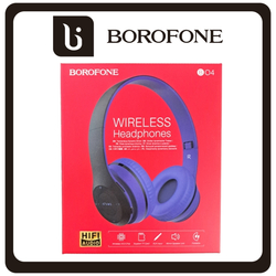 Borofone BO4 Wireless Headphones Ασύρματα/Ενσύρματα On Ear Ακουστικά Με 5 ώρες Λειτουργίας Blue Μπλε