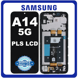 &Gamma;&nu;ή&sigma;&iota;&alpha; Original Samsung Galaxy A14 5G, Galaxy A 14 5G (SM-A146B, SM-A146B/DS) EU Version PLS LCD Display Screen Assembly &Omicron;&theta;ό&nu;&eta; + Touch Screen Digitizer &Mu;&eta;&chi;&alpha;&nu;&iota;&sigma;&mu;ό&sigmaf; &Alpha;&phi;ή&sigmaf; + Frame Bezel &Pi;&lambda;&alpha;ί&sigma;&iota;&omicron; &Sigma;&alpha;&sigma;ί Black &Mu;&alpha;ύ&rho;&omicron; GH81-23640A GH81-23315A (Service Pack By Samsung)