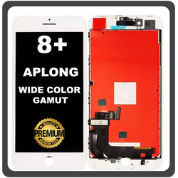 HQ OEM Συμβατό Με Apple iPhone 8+, iPhone 8 Plus (A1864, A1897) APLONG Wide Color Gamut LCD Display Screen Assembly Οθόνη + Touch Screen Digitizer Μηχανισμός Αφής White Άσπρο (Premium A+) (Lifetime Warranty Για Συνεργάτες B2B​)