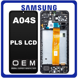 HQ OEM &Sigma;&upsilon;&mu;&beta;&alpha;&tau;ό &Gamma;&iota;&alpha; Samsung Galaxy A04S (SM-A047F, SM-A047F/DS) PLS LCD Display Screen Assembly &Omicron;&theta;ό&nu;&eta; + Touch Screen Digitizer &Mu;&eta;&chi;&alpha;&nu;&iota;&sigma;&mu;ό&sigmaf; &Alpha;&phi;ή&sigmaf; + Frame Bezel &Pi;&lambda;&alpha;ί&sigma;&iota;&omicron; &Sigma;&alpha;&sigma;ί Black &Mu;&alpha;ύ&rho;&omicron; (Premium A+​)