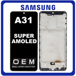 HQ OEM &Sigma;&upsilon;&mu;&beta;&alpha;&tau;ό &Mu;&epsilon; Samsung Galaxy A31 4G (SM-A315F, SM-A315F/DS) Super AMOLED LCD Display Screen Assembly &Omicron;&theta;ό&nu;&eta; + Touch Screen Digitizer &Mu;&eta;&chi;&alpha;&nu;&iota;&sigma;&mu;ό&sigmaf; &Alpha;&phi;ή&sigmaf; + Frame Bezel &Pi;&lambda;&alpha;ί&sigma;&iota;&omicron; &Sigma;&alpha;&sigma;ί Prism Crush Black &Mu;&alpha;ύ&rho;&omicron; (Premium A+)