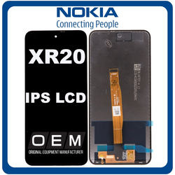 HQ OEM &Sigma;&upsilon;&mu;&beta;&alpha;&tau;ό &Mu;&epsilon; Nokia XR20 (TA-1368, TA-1362) IPS LCD Display Screen Assembly &Omicron;&theta;ό&nu;&eta; + Touch Screen Digitizer &Mu;&eta;&chi;&alpha;&nu;&iota;&sigma;&mu;ό&sigmaf; &Alpha;&phi;ή&sigmaf; Black &Mu;&alpha;ύ&rho;&omicron; (Premium A+)