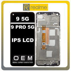 HQ OEM &Sigma;&upsilon;&mu;&beta;&alpha;&tau;ό &Mu;&epsilon; Realme 9 5G (RMX3474), Realme 9 Pro 5G (RMX3471, RMX3472) IPS LCD Display Screen Assembly &Omicron;&theta;ό&nu;&eta; + Touch Screen Digitizer &Mu;&eta;&chi;&alpha;&nu;&iota;&sigma;&mu;ό&sigmaf; &Alpha;&phi;ή + Frame Bezel &Pi;&lambda;&alpha;ί&sigma;&iota;&omicron; &Sigma;&alpha;&sigma;ί Black &Mu;&alpha;ύ&rho;&omicron; (Premium A+)