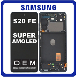HQ OEM &Sigma;&upsilon;&mu;&beta;&alpha;&tau;ό &Mu;&epsilon; Samsung Galaxy S20 FE 4G (SM-G780F, SM-G780F/DSM) Super AMOLED LCD Display Screen Assembly &Omicron;&theta;ό&nu;&eta; + Touch Screen Digitizer &Mu;&eta;&chi;&alpha;&nu;&iota;&sigma;&mu;ό&sigmaf; &Alpha;&phi;ή&sigmaf; + Frame Bezel &Pi;&lambda;&alpha;ί&sigma;&iota;&omicron; &Sigma;&alpha;&sigma;ί Cloud Navy &Mu;&alpha;ύ&rho;&omicron; (Premium A+)