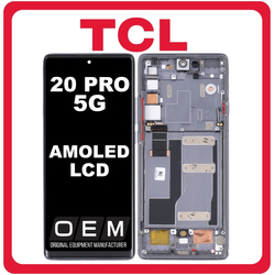 HQ OEM &Sigma;&upsilon;&mu;&beta;&alpha;&tau;ό &Mu;&epsilon; TCL 20 Pro 5G (T810H) AMOLED LCD Display Screen Assembly &Omicron;&theta;ό&nu;&eta; + Touch Screen Digitizer &Mu;&eta;&chi;&alpha;&nu;&iota;&sigma;&mu;ό&sigmaf; &Alpha;&phi;ή&sigmaf; + Frame Bezel &Pi;&lambda;&alpha;ί&sigma;&iota;&omicron; &Sigma;&alpha;&sigma;ί Moondust Gray &Mu;&alpha;ύ&rho;&omicron; (Premium A+)
