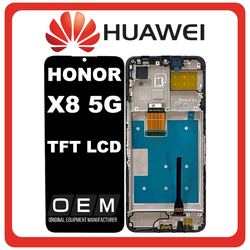 HQ OEM &Sigma;&upsilon;&mu;&beta;&alpha;&tau;ό &Mu;&epsilon; Honor X8 5G (VNE-N41) TFT LCD Display Screen Assembly &Omicron;&theta;ό&nu;&eta; + Touch Screen Digitizer &Mu;&eta;&chi;&alpha;&nu;&iota;&sigma;&mu;ό&sigmaf; &Alpha;&phi;ή&sigmaf; + Frame Bezel &Pi;&lambda;&alpha;ί&sigma;&iota;&omicron; &Sigma;&alpha;&sigma;ί Midnight Black &Mu;&alpha;ύ&rho;&omicron; (Premium A+)