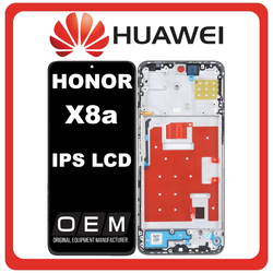 HQ OEM &Sigma;&upsilon;&mu;&beta;&alpha;&tau;ό &Mu;&epsilon; Huawei Honor X8a (CRT-LX1, CRT-LX2) IPS LCD Display Screen Assembly &Omicron;&theta;ό&nu;&eta; + Touch Screen Digitizer &Mu;&eta;&chi;&alpha;&nu;&iota;&sigma;&mu;ό&sigmaf; &Alpha;&phi;ή&sigmaf; + Frame Bezel &Pi;&lambda;&alpha;ί&sigma;&iota;&omicron; &Sigma;&alpha;&sigma;ί Midnight  Black &Mu;&alpha;ύ&rho;&omicron; (Premium A+)