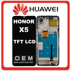 HQ OEM &Sigma;&upsilon;&mu;&beta;&alpha;&tau;ό &Mu;&epsilon; Huawei Honor X5 4G (VNA-LX2) TFT LCD Display Screen Assembly &Omicron;&theta;ό&nu;&eta; + Touch Screen Digitizer &Mu;&eta;&chi;&alpha;&nu;&iota;&sigma;&mu;ό&sigmaf; &Alpha;&phi;ή&sigmaf; + Frame Bezel &Pi;&lambda;&alpha;ί&sigma;&iota;&omicron; &Sigma;&alpha;&sigma;ί Midnight Black &Mu;&alpha;ύ&rho;&omicron; (Premium A+)