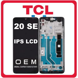 HQ OEM &Sigma;&upsilon;&mu;&beta;&alpha;&tau;ό &Mu;&epsilon; TCL 20 SE (T671H, T671F, T671O, T671E) IPS LCD Display Screen Assembly &Omicron;&theta;ό&nu;&eta; + Touch Screen Digitizer &Mu;&eta;&chi;&alpha;&nu;&iota;&sigma;&mu;ό&sigmaf; &Alpha;&phi;ή&sigmaf; + Frame Bezel &Pi;&lambda;&alpha;ί&sigma;&iota;&omicron; &Sigma;&alpha;&sigma;ί Nuit Black &Mu;&alpha;ύ&rho;&omicron; (Premium A+)