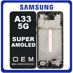 HQ OEM &Sigma;&upsilon;&mu;&beta;&alpha;&tau;ό &Mu;&epsilon; Samsung Galaxy A33 5G (SM-A336E, SM-A336B) Super AMOLED LCD Display Screen Assembly &Omicron;&theta;ό&nu;&eta; + Touch Screen Digitizer &Mu;&eta;&chi;&alpha;&nu;&iota;&sigma;&mu;ό&sigmaf; &Alpha;&phi;ή&sigmaf; + Frame Bezel &Pi;&lambda;&alpha;ί&sigma;&iota;&omicron; &Sigma;&alpha;&sigma;ί Black &Mu;&alpha;ύ&rho;&omicron; (Premium A+)