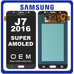 HQ OEM &Sigma;&upsilon;&mu;&beta;&alpha;&tau;ό &Mu;&epsilon; Samsung Galaxy J7 (2016) (SM-J710FN, SM-J710F) Super AMOLED LCD Display Screen Assembly &Omicron;&theta;ό&nu;&eta; + Touch Screen Digitizer &Mu;&eta;&chi;&alpha;&nu;&iota;&sigma;&mu;ό&sigmaf; &Alpha;&phi;ή&sigmaf; Black &Mu;&alpha;ύ&rho;&omicron; (Premium A+)
