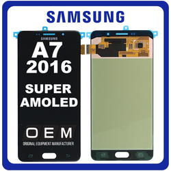 HQ OEM &Sigma;&upsilon;&mu;&beta;&alpha;&tau;ό &Mu;&epsilon; Samsung Galaxy A7 (2016) (SM-A710F, SM-A710S) Super AMOLED LCD Display Screen Assembly &Omicron;&theta;ό&nu;&eta; + Touch Screen Digitizer &Mu;&eta;&chi;&alpha;&nu;&iota;&sigma;&mu;ό&sigmaf; &Alpha;&phi;ή&sigmaf; Black &Mu;&alpha;ύ&rho;&omicron; (Premium A+)