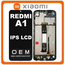 HQ OEM &Sigma;&upsilon;&mu;&beta;&alpha;&tau;ό &Mu;&epsilon; Xiaomi Redmi A1 (220733SI, 220733SG), IPS LCD Display Screen Assembly &Omicron;&theta;ό&nu;&eta; + Touch Screen Digitizer &Mu;&eta;&chi;&alpha;&nu;&iota;&sigma;&mu;ό&sigmaf; &Alpha;&phi;ή&sigmaf; + Frame Bezel &Pi;&lambda;&alpha;ί&sigma;&iota;&omicron; &Sigma;&alpha;&sigma;ί Black &Mu;&alpha;ύ&rho;&omicron; (Premium A+​)