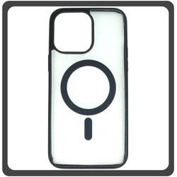 Θήκη Πλάτης - Back Cover, Silicone Σιλικόνη Frosted Edge Macaroon Magnetic Case Black Μαύρο For iPhone 14 Pro