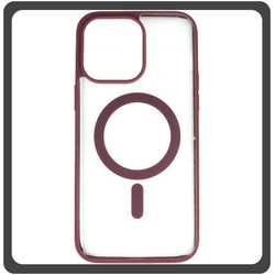Θήκη Πλάτης - Back Cover, Silicone Σιλικόνη Frosted Edge Macaroon Magnetic Case Plum Purple Μωβ For iPhone 14 Pro