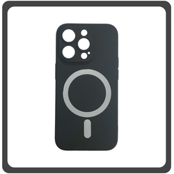 Θήκη Πλάτης - Back Cover, Silicone Σιλικόνη Liquid Silicone Magnetic Protection Case Black Μαύρο For iPhone 14 Pro Max