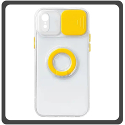 Θήκη Πλάτης - Back Cover, Silicone Σιλικόνη Dazzling Sliding Window Case Yellow Κίτρινο For iPhone XR