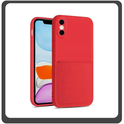 Θήκη Πλάτης - Back Cover, Silicone Σιλικόνη Liquid Inserted TPU Protective Case Red Κόκκινο For iPhone X/XS