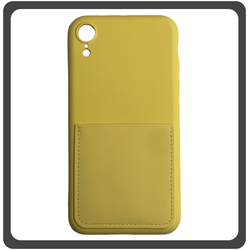 Θήκη Πλάτης - Back Cover, Silicone Σιλικόνη Liquid Inserted TPU Protective Case Yellow Κίτρινο For iPhone XR