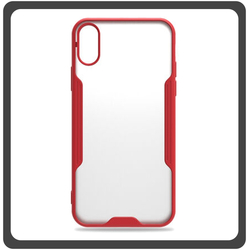 Θήκη Πλάτης - Back Cover, Silicone Σιλικόνη TPU-Rimmed Acrylic Protective Case Red Κόκκινο For iPhone XR