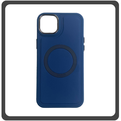 Θήκη Πλάτης - Back Cover, Silicone Σιλικόνη Liquid Magnetic Skin Protection Case Blue Μπλε For iPhone 14