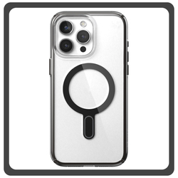 Θήκη Πλάτης - Back Cover, Silicone Σιλικόνη Pattern Plated Magnetic Case Black Μαύρο For iPhone 14 Pro