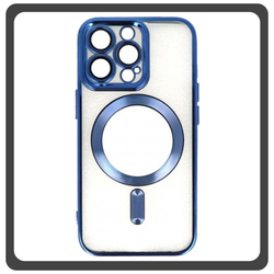 Θήκη Πλάτης - Back Cover, Silicone Σιλικόνη Pattern Plated Magnetic Case Mountain Blue Μπλε For iPhone 14 Pro