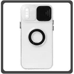 Θήκη Πλάτης - Back Cover, Silicone Σιλικόνη Dazzling Sliding Window Black Μαύρο For iPhone XS Max