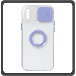 Θήκη Πλάτης - Back Cover, Silicone Σιλικόνη Dazzling Sliding Window Purple Μωβ For iPhone XS Max
