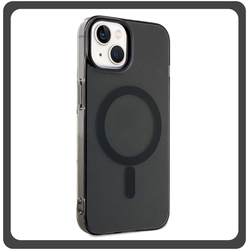 Θήκη Πλάτης - Back Cover, Silicone Σιλικόνη Pattern Plated Magnetic Case Black Μαύρο For iPhone 14 Plus