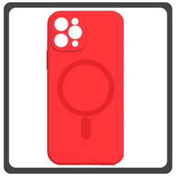 Θήκη Πλάτης - Back Cover, Silicone Σιλικόνη Liquid Silicone Magnetic Protection Case Red Κόκκινο For iPhone 14 Pro