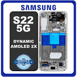 &Gamma;&nu;ή&sigma;&iota;&alpha; Original Samsung Galaxy S22 5G (SM-S901B, SM-S901B/DS) Dynamic AMOLED 2X LCD Display Screen Assembly &Omicron;&theta;ό&nu;&eta; + Touch Screen Digitizer &Mu;&eta;&chi;&alpha;&nu;&iota;&sigma;&mu;ό&sigmaf; &Alpha;&phi;ή&sigmaf; + Frame Bezel &Pi;&lambda;&alpha;ί&sigma;&iota;&omicron; &Sigma;&alpha;&sigma;ί White Cream Ά&sigma;&pi;&rho;&omicron; GH82-27521B GH82-27520B (Service Pack By Samsung)