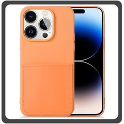 Θήκη Πλάτης - Back Cover, Silicone Σιλικόνη  Liquid Inserted TPU Protective Case Orange Πορτοκαλί For iPhone 14 Pro