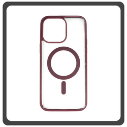 Θήκη Πλάτης - Back Cover, Silicone Σιλικόνη Frosted Edge Macaroon Magnetic Case Plum Purple Μωβ For iPhone 13