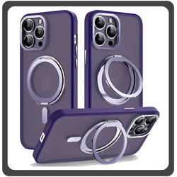 Θήκη Πλάτης - Back Cover Silicone Σιλικόνη Creative Invisible Bracket Protective Case Purple Μωβ For iPhone 11 Pro Max