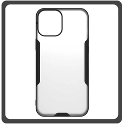 Θήκη Πλάτης - Back Cover, Silicone Σιλικόνη TPU-Rimmed Acrylic Protective Case Black Μαύρο For iPhone 12 Pro Max