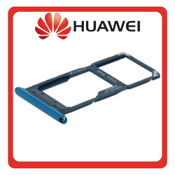 &Gamma;&nu;ή&sigma;&iota;&alpha; Original Huawei P smart 2019  (POT-L21 POT-LX1) SIM Card Tray + Micro SD Tray Aurora Blue &Mu;&pi;&lambda;&epsilon; 51661LDD (Service Pack By Huawei)